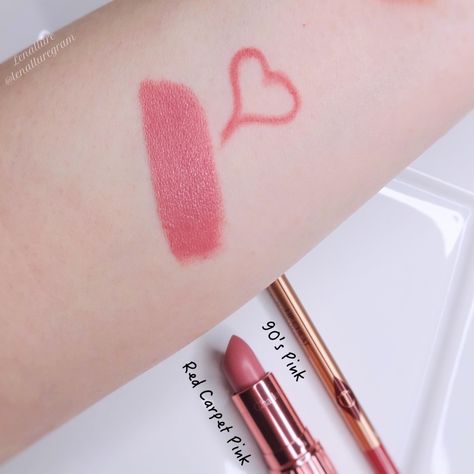 Charlotte Tilbury Beauty Icon Lips | Lenallure Pink Red Carpet, Makeup Swatches, Beauty Icons, Charlotte Tilbury, Pink Red, Red Carpet, Makeup Looks, Lips, Carpet