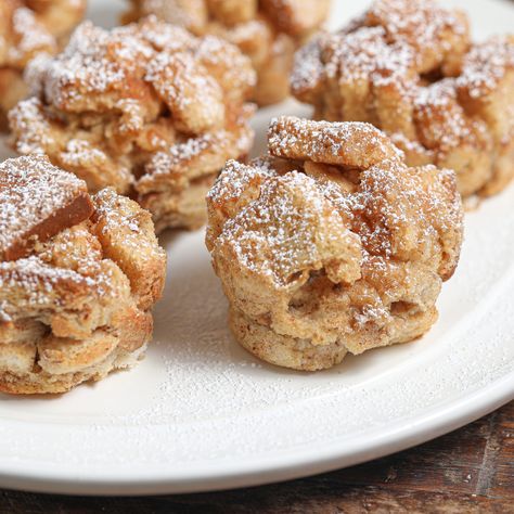 Cinnamon French Toast Muffin Bites - The Salty Cooker Cinnamon French Toast Muffin Bites, Cinnamon French Toast Bites, The Salty Cooker, Muffin Bites, Rough Puff, French Toast Bites, Toaster Strudel, Cozy Cook, Rough Puff Pastry