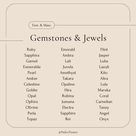 Baby Names relating to gemstones and jewels. 🪩🪞🤍 Crystals Names And Meanings, Jewel Names, Pearl Names, Names For Fairies, Fairy Names Ideas, Baby Names Aesthetic, Stone Names Gemstone, Gem Names Gemstone, Japanese Names And Meanings