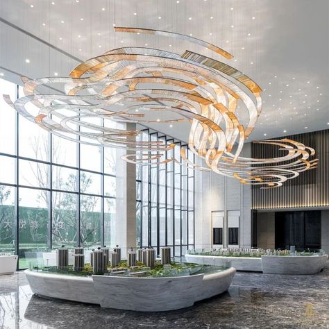 Lobby Chandelier, Modern Hotel Lobby, Furniture Store Design, Hotel Chandelier, Hotel Lobby Design, Seminyak Bali, Retail Lighting, Led Crystal Chandelier, Crystal Chandelier Lighting