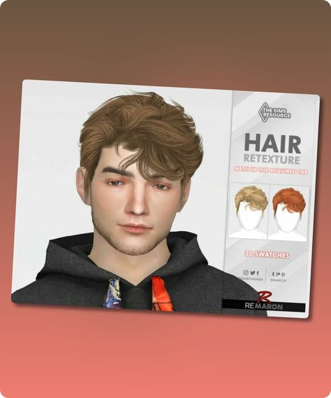 Sims 4 Hairstyle CC: TO0929 Hair Retexture Mesh Needed By Remaron Male Messy Hair, Sims 4 Cc Male, 4 Hairstyles, Sims 4 Cc Download, Model Nails, Best Sims, Hair Food, Messy Hair, Beautiful Boots