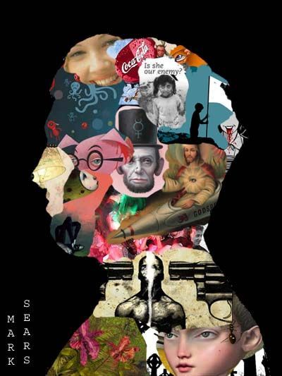 Fill Your Head: Digital Collage, Kris Fontes class A Collage, Digital Collage, Your Head, Collage, Art