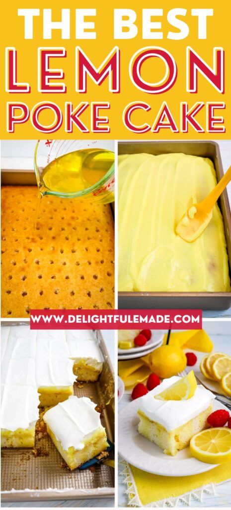 Poke Jello Cake, Lemon Poke Cake Recipe Puddings, Lemon Poke Cake With Lemon Pie Filling, Easter Jello Poke Cake Recipe, Yellow Cake With Lemon Pudding, Hello Cake Recipe, Lemon Pudding Poke Cake Recipe, Lemon Burst Poke Cake, Lemon Jello Poke Cake