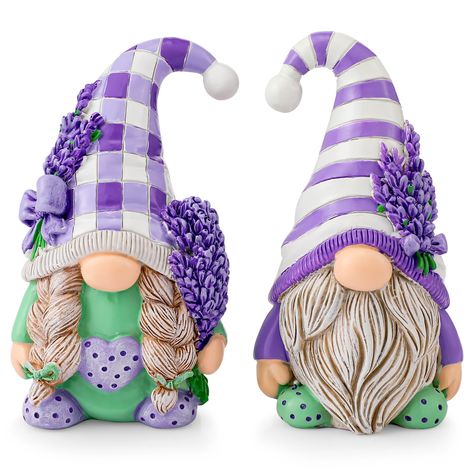 PRICES MAY VARY. Resin Lavender Gnome Decoration Set: You will receive 2 pieces of lavender gnomes decor, enough for your daily use needs, these gnomes can bring more artistic atmosphere and fun to your desktop, and bring your home a touch of vibrant Appropriate Size: measuring about 4.9 x 2.75 inches, our lavender figurine table gnome decorations are the proper size to fit anywhere you want to place, adding a touch of spring to your tabletop and home Exquisite Design: with delicate carvings and Decor Figurines, Gnomes Decor, Paper Flowers Diy, Gnome Decorations, Gnome Gifts, Summer Lavender, Gnome Gift, Gnome Ornaments, Decorations For Home