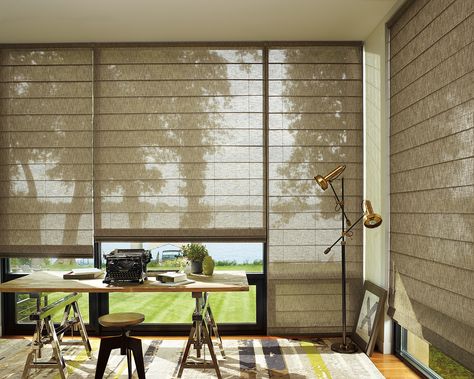 Alustra® Woven Textures® Textured Window Treatments, Commercial Blinds, Office Blinds, Outdoor Blinds, Contemporary Home Office, Custom Blinds, Bamboo Shades, Hunter Douglas, Custom Window Treatments