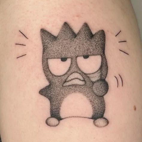 Simple Sanrio Tattoo, Kuromi And Badtz Maru Tattoo, Badtz Maru Tattoo, Badtzmaru Sanrio, Sanrio Tattoos, Prom Prep, Mary Tattoo, Funky Tattoos, Henna Tattoo Designs Simple