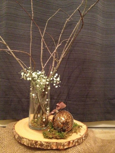 Twigs Centerpieces, Branch Centerpieces With Lights, Twigs In Vase Centerpieces, Twig Wedding Centerpieces, Diy Stick Centerpieces Tree Branches, Tree Branch Baby Shower Centerpieces, Twig Centerpieces, Halloween Shower Ideas, Tree Branch Centerpieces Afloral