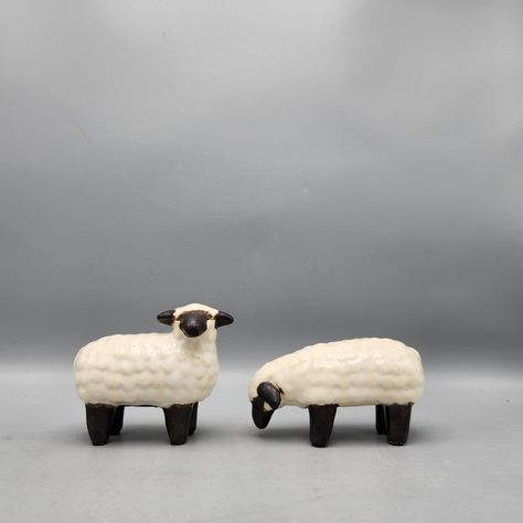 Pair of Global Views Ceramic Sheep, available tonight at 8pm in our online store. www.ShopSBH.com Clay Sheep, Clay Sheep Diy, Sheep Sculpture, Ceramic Sheep, Sheep Pottery, Sheep Ceramic, Sheep Figurines, Sheep Ceramic Handmade, Ceramic Lamb Sheep