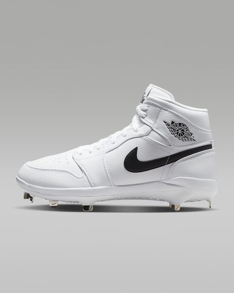 Jordan 1 Retro Metal Men's Baseball Cleats. Nike.com Jordan Cleats, Cleats Baseball, Nike Cleats, Baseball Cleats, Professional Athlete, Air Jordan 1 Low, Womens Slides, Best Sneakers, Jordan 1 Retro