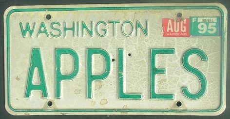 Honeycomb Cereal, Washington Apple, Yakima Washington, Personalized License Plate, Personalized License Plates, A Fruit, My Dad, When He, License Plate