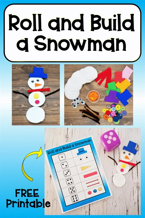 Roll and Build a Snowman Fun Kindergarten Worksheets - Roll And Build, Education Activities For Kids, Outdoor Education Activities, Roll A Snowman, Winter Activity For Kids, Snowman Games, Learning Outside, Outdoor Learning Activities, Snowmen Activities