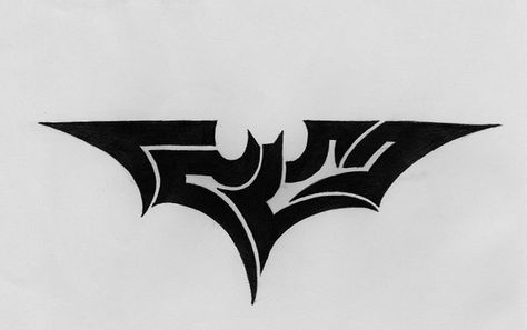 Knight Lovers, Batman Logo Tattoo, Batman Sign, Batman Tattoo, Batman Stuff, Retro Tattoos, Bat Tattoo, Simple Sketch, Joker Batman