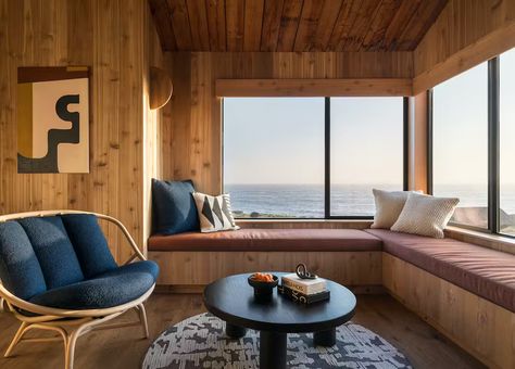 Photo 2 of 8 in Northern California’s Sea Ranch Is a Bucket List Stay. And It Just Reopened Its Rooms - Dwell Sea Ranch Lodge, Lodge Plans, The Sea Ranch, Lodge Room, Angled Ceilings, Sea Ranch, Room Remodeling, Common Area, Northern California