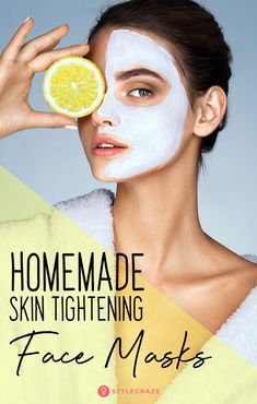 6 Homemade Skin Tightening Face Masks You Should Definitely Try: Dryness, sagging, wrinkles, and fine lines develop and are usually accompanied by dullness. You need to follow a proper routine to keep your skin glowing, healthy, and sag-free. Use any of these face tightening masks at least once a week for younger looking skin. #skin #skincare #facemasks #yongerskin #antiaging #beautytips Skin Tightening Face Mask, Tightening Face Mask, Natural Skin Tightening, Skin Tightening Mask, Beauty Hacks That Actually Work, Eye Ideas, Mask Skin, Face Tightening, Skin Tightening Face