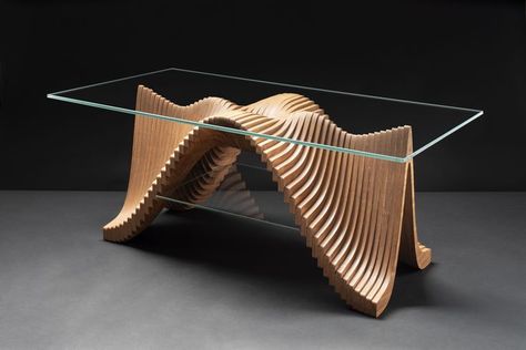 Folding Desk Design, Parametric Table, Rhino Design, Restore Wood Furniture, Parametric Wall, Cnc Furniture Plans, Cnc Table, Dining Table Design Modern, Wood Wall Design