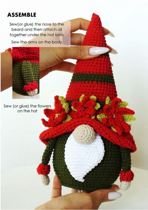 Crochet Tomte Gnome, Crochet Gonk Pattern, Crocheted Christmas Gnomes Pattern Free, Crochet Holiday Gnomes Free Pattern, Crochet Amigurumi Gnome, Free Crochet Gonk Pattern, Christmas Crochet Gnome Free Pattern, Christmas Gnomes Crochet, Christmas Crochet Projects Free