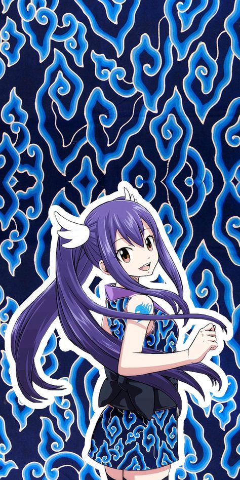 Wendy marvell wearing mega mendung batik Anime Batik, Motif Mega Mendung, Mega Mendung, Wendy Marvell, Batik Modern, Motif Batik, Batik Design, Anime Drawings, Anime Icons