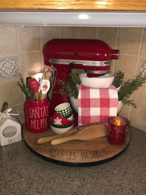 Opening Gifts, The Christmas Story, Counter Decor, Christmas Kitchen Decor, Christmas Story, Farmhouse Christmas Decor, Christmas Kitchen, Country Christmas, Christmas Centerpieces