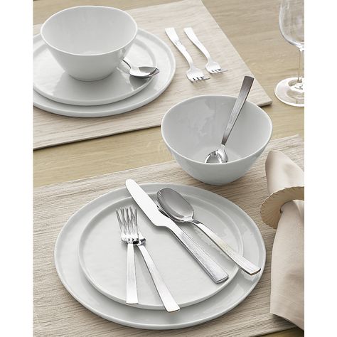 Mercer Dinnerware | Crate and Barrel Mercer Dinnerware, Bungalow Interior, Plastic Crates, Outdoor Dinner, White Napkins, Crate Barrel, Mini Bowls, Kitchen Dinnerware, Great Wedding Gifts