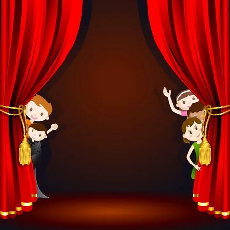 Theatre Symbol, Theatre Illustration, Kids Classroom Decor, Kids Stage, Stage Curtains, School Images, Business Poster, Kids Background, Learning Worksheets