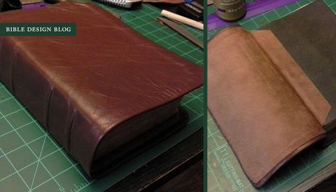 Rebinding A Bible, Bible Rebinding, Rebinding Books Diy, How To Book Bind, Repairing Book Binding, Book Binding Saddle Stitch, Book Binding Leather Cover, Book Rebinding, Leather Bible