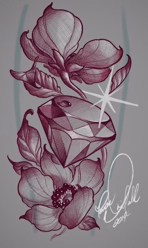 Tattoo Designs Aesthetic, Designs Aesthetic, Rose Drawing Tattoo, Graffiti Tattoo, Diamond Tattoos, Floral Tattoo Design, Tattoo Style Drawings, Tattoo Design Book, Rose Drawing