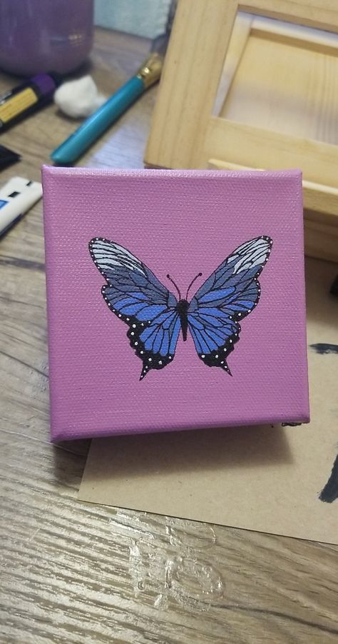 Rectangle Canvas Painting, Rectangle Canvas Painting Ideas, Arm Doodles, Butterfly Acrylic Painting, Rectangle Painting, Diy Wall Painting, Boho Painting, Small Canvas Paintings, Canvas Painting Ideas