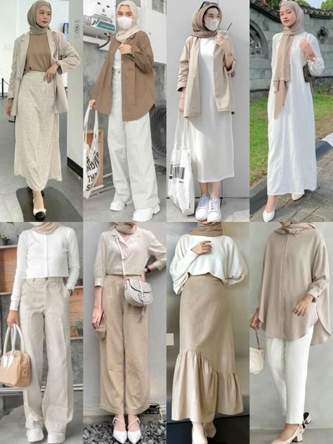 Mix And Match Outfits Hijab, Muslimah Fashion Casual, Rok Outfit, Estilo Hijab, Stylish Outfits Casual, Muslimah Outfit, Outfit Korean Style, Modest Casual Outfits, Mix Match Outfits