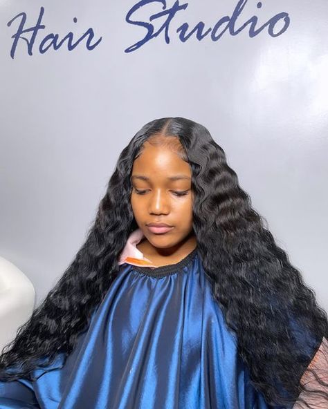 Middle Part Weave, Middle Part Quick Weave, Side Part Quick Weave, Curly Braided Hairstyles, Licensed Cosmetologist, Sew In Wig, High Fashion Hair, Weave Styles, Crimped Hair