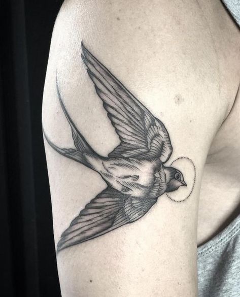 HAMMERSMITH TATTOO LONDON on Instagram: "Swallow Tattoo by @freakyamandine 🕊️ To book your Fine Line Tattoo with Amandine contact her directly: @freakyamandine 🙌 Or contact the studio: @hammersmith_tattoo_london ✨ #tattoo #fineline #finelinetattoo #finelinetattoolondon #engraving #engravingtattoo #engravingtattoolondon #swallowtattoo #swallow #swallowtattoolondon #hammersmith #hammersmithtattoo #londontattoo #tattoolondon #london" Golondrinas Tattoo, Sparrow Tattoo Design, Sparrow Tattoo, Swallow Tattoo, Tattoo Artwork, Bird Tattoo, Nature Tattoos, Birds Tattoo, Fine Line Tattoos