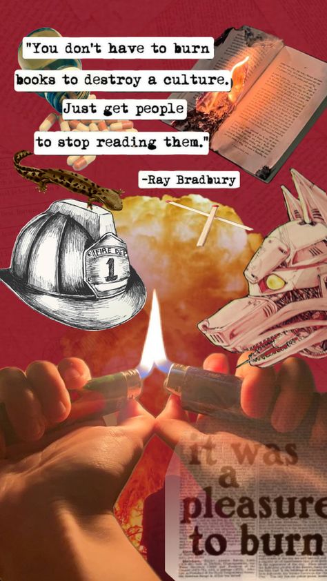 #books #fahrenheit451 #raybradbury Farenheight 451 Aesthetic, Fahrenheit 451, Dystopian Books, Ray Bradbury, Drawing Tips, Create Collage, Free Books, Book Worms, Literature