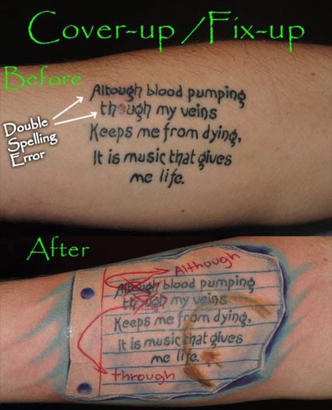 tattoo-spelling Misspelled Tattoos, Tattoos Cover Up, Tattoo Fixes, Portfolio Fashion, Clever Tattoos, Tattoo Fails, Bad Tattoos, Old Tattoos, Tattoo Cover