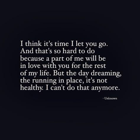 mindfulmft | The process of letting go is so especially painful when a part of our heart is still with that person. We may not remain in love with them forever but maybe we will always have love for parts of them. Letting go of something that is no longer is a must. Otherwise we just keep ourselves stuck in the same place. It's not healthy to fantasize about a future with this person to dream up a different ending day in and day out. Of course none of us know the ending but we can't just live in Lets See Where This Goes Quotes, Living In The Past Quotes, Citation Encouragement, Quotes About Change, Quotes About Moving, Quotes Family, Unique Pictures, Quotes Ideas, Let You Go