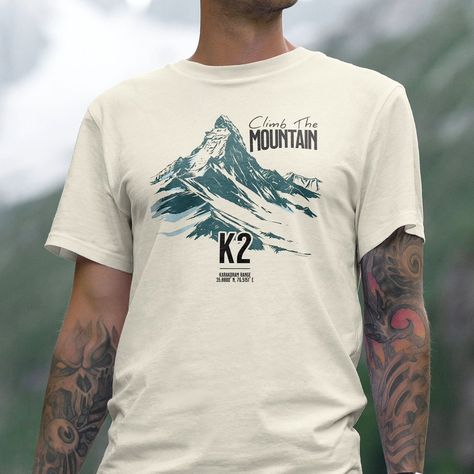 Our new collection of #K2mountain tees are a great way to show off your love of nature or to commemorate an epic accomplishment. Check it out now in our shop. https://dirtandsoul.etsy.com/listing/1743812469 #climbthemountain #outdoorsy #outdoorapparel #naturetee #moutainshirt #outdoorstyle #naturelovers K2 Mountain, Masculine Tattoos, Mountain Gear, Love Of Nature, Nature Tees, Mountain Tshirt, T Shorts, Outdoor Style, Outdoor Apparel