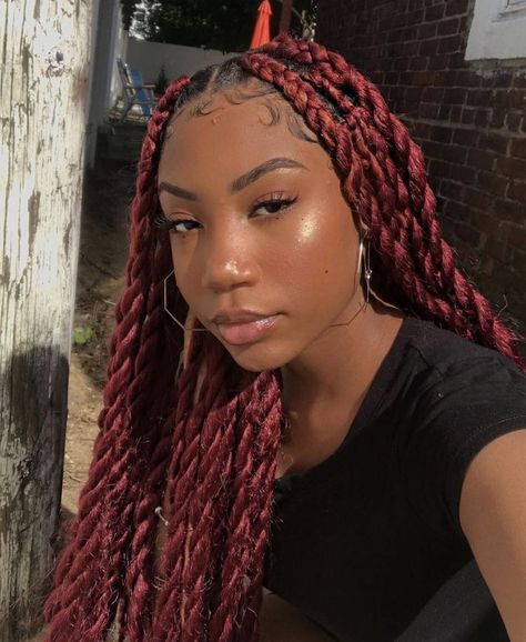 Red Dreadlocks, Braids With Shaved Sides, Box Braids Styling, Girls Braids, Braided Hairstyles For Black Women, Braided Hairstyles Easy, Baddie Hairstyles, Box Braids Hairstyles, Braids For Black Hair