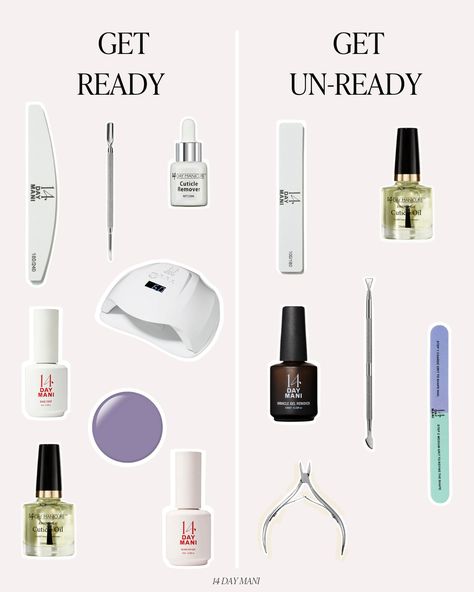 Want to know how to get Gentle Gels™️ ready and un-ready? We’ve got you covered! ✨💅 Ready ✨180/240 Grit Nail File ✨Instant Cuticle Remover & Cuticle Pusher ✨HEMA-Free Top & Base coat ✨Gentle Gels™️ Polish ✨UV/LED Lamp ✨Cuticle Oil Un-ready ✨100/180 Grit Nail File ✨Gel Removal Tool ✨Miracle Gel Remover ✨7 Way Nail File Buffer ✨Cuticle Nipper ✨Cuticle Oil #14daymani #gelremoval #gelapplication #cuticleoil #athomekit #gentlegels #hemafree Gel Removal, Gel Remover, Cuticle Care, Cuticle Nipper, Cuticle Remover, Know How, Top Base, Nail Cuticle, To Get