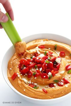 Buffalo Hummus Dip Recipe | gimmesomeoven.com Buffalo Hummus Recipe, Hummus Dip Recipe, Buffalo Hummus, Advocare Recipes, Hummus Dip, Gimme Some Oven, Hummus Recipe, Dip Recipe, Dip Recipes