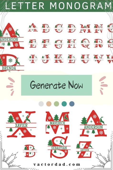 Monogram Generator, Initials Logo Monograms, Designing Apps, Free Monogram Fonts, Christmas Fonts Free, Monogram Maker, Decorative Fonts, Holiday Fonts, Edit Design