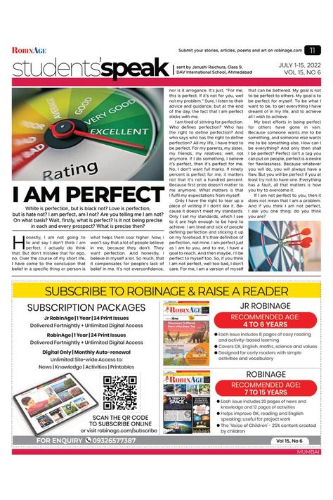 My article in RobinAge Magazine Articles For School Magazine, School Magazine Ideas, Articles For Kids, School Magazine, I Am Perfect, Magazine Ideas, Reading Comprehension Lessons, Magazine Article, Feature Article