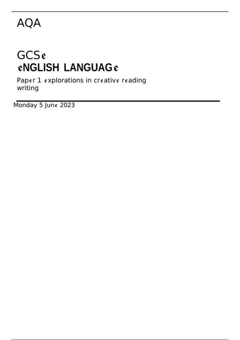 aqa-gcse-english-language-paper-1-explorations-in-creative-reading-and-writing-monday-5-june-2023-package Aqa English Language Paper 1, Gcse English Language Paper 1 Question 2 Structure, English Language Paper 1, Aqa Gcse English Language, Gcse English Language, Reading And Writing, English Language, Writing, Reading