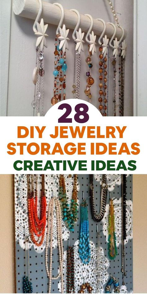 Organize and display your jewelry with elegance using these inventive DIY storage ideas. Transform a vintage frame into a chic hanging jewelry holder by adding decorative hooks for a sophisticated showcase of your necklaces and bracelets. Upcycle a small saucer or plate to craft a unique jewelry dish, painted with gold leaf accents for a glamorous storage solution. Reuse a wooden hanger to...#The #Art #The #of #of #the #Tidiness #of #Exploring #Organizers #Tidiness #Jewelry #World #Exploring Diy Jewelry Storage Wall, Jewelry Making Storage Ideas, Diy Bracelet Holder, Diy Jewelry Storage, Jewelry Storage Ideas, Necklace Organizer Diy, Diy Jewelry Hanger, Diy Necklace Holder, Diy Storage Ideas