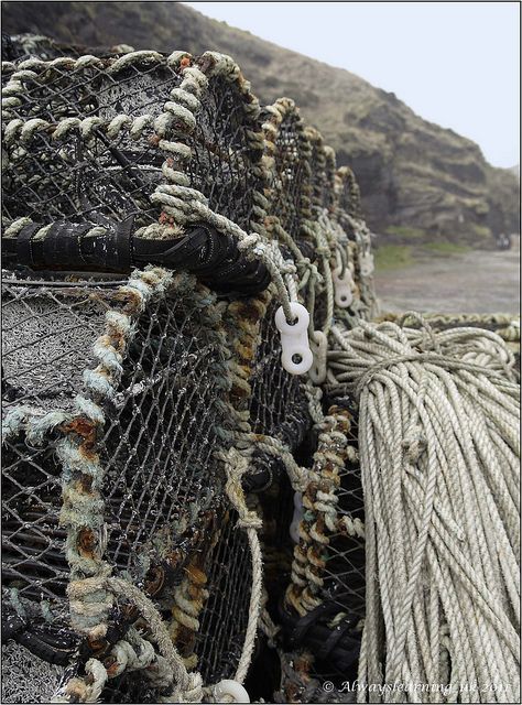 Home- my father would go out for days at a time with these fishing pods. They were the reason we lived as we did. We never took them for granted. Nautical Aesthetic, Lighthouse Keeper, Salt Water Fishing, Sea Captain, Oyster Bay, Hakone, Fishing Nets, Fishing Net, Fishing Equipment