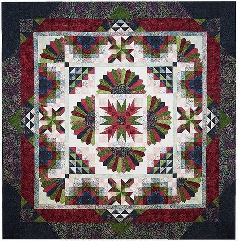 Wing and a Prayer Design Tranquility Quilt Book, Nancy Zieman, Medallion Quilt, Batik Quilts, Quilt Care, Log Cabin Quilts, Log Cabin Quilt, Block Of The Month, King Quilt