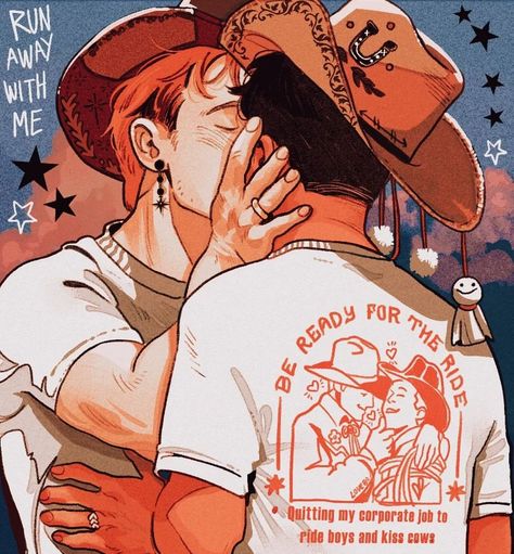 New cowboys design is up on the site !🪢💕 Shirt link will be in my bio | Instagram Cowboy Aesthetic, Cowboy Design, Queer Art, Cowboy Art, Art Instagram, Gay Art, The Villain, Funky Art, Pretty Art