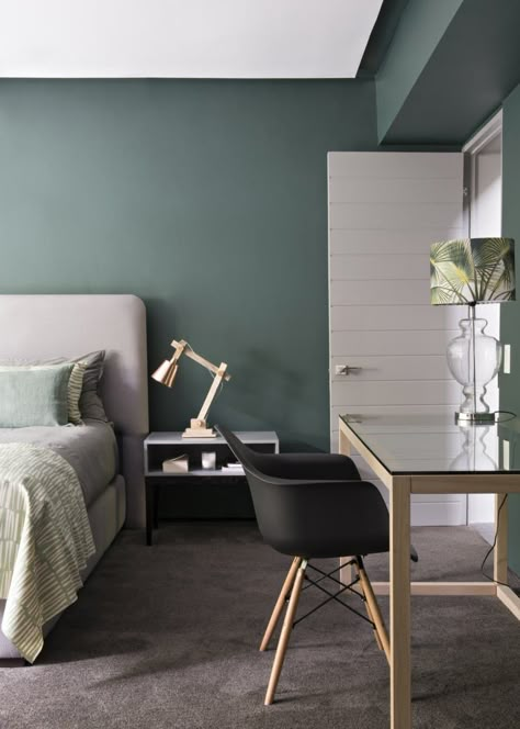 Believe It or Not: 9 Bedrooms Absolutely Killing It With Wall-to-Wall Carpet Green Bedroom Carpet Ideas, Green Bedroom Grey Carpet, Bedroom Dark Grey Carpet, Green Bedroom Design, Gray Walls, Beige Bedroom, Brown Carpet, Rose Pale, Gray Bedroom