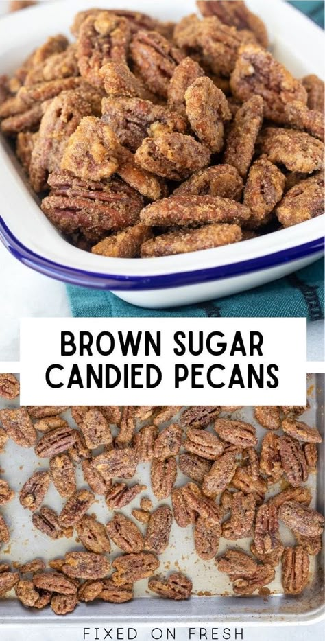 Cinnamon Roasted Pecans, Sugar Coated Pecans, Roasted Pecans Recipe, Brown Sugar Pecans, Pecan Recipes Easy, Cinnamon Sugar Pecans, Sugar Pecans, Candied Pecans Recipe, Glazed Pecans