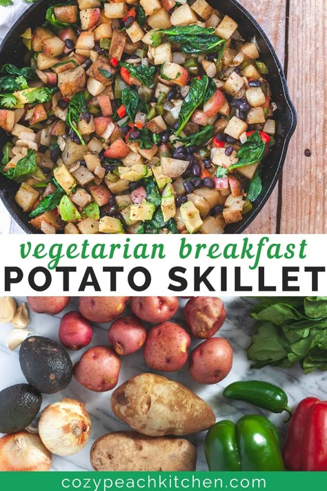 Plant Based Diet Breakfast, Breakfast Plant Based, Breakfast Potatoes Skillet, Breakfast Potato, Potatoes Healthy, Potato Skillet, Plant Based Recipes Breakfast, Potato Breakfast, Clean Breakfast