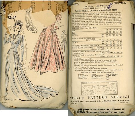 1940s Patterns, 1940's Fashion, Vogue Dress, Vintage Dress Patterns, 1940s Dresses, 1940s Fashion, Horse Hair, One Piece Dress, Diy Style