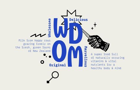 WDOM on Packaging of the World - Creative Package Design Gallery Acronym Design Layout, Dieline Packaging, Fun Packaging, Creative Calendar, Milk Products, Milk Packaging, Watermark Design, Happy Cow, Self Branding