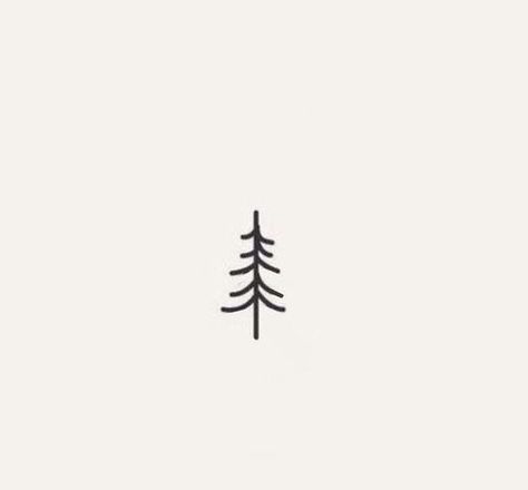 Pine Tattoo Minimalist, Small Pine Tree Tattoo Simple, Pine Tree Fine Line Tattoo, Cabin In Woods Tattoo, Christmas Tree Tattoos, Montana Inspired Tattoos, Pine Tree Line Art, Tree Stick And Poke, Christmas Tree Tattoo Ideas